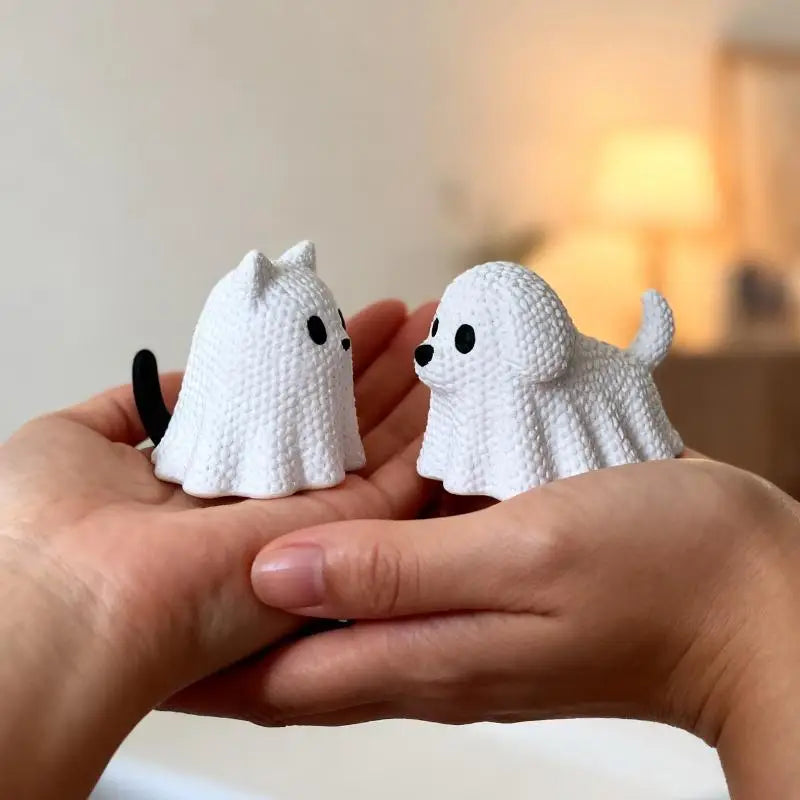 Knit-look ghost puppy and kitty