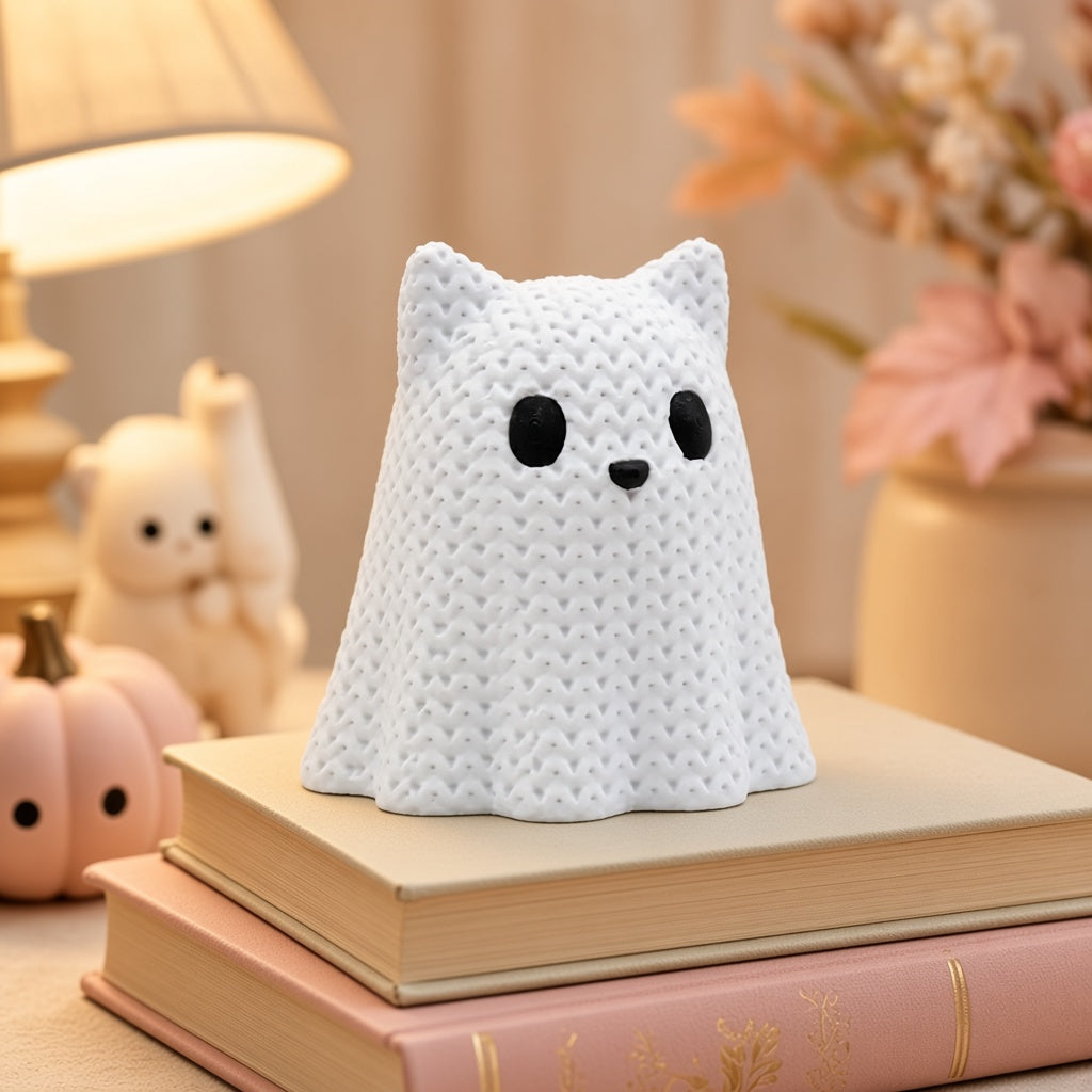 Knit-look ghost kitty