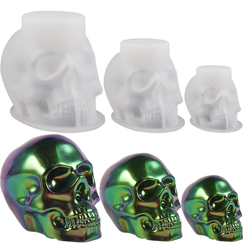 Silicone skull molds, three sizes
