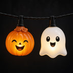 Pumpkin and ghost light close-up
