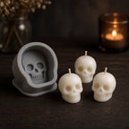 Silicone skull mold with tiny candles